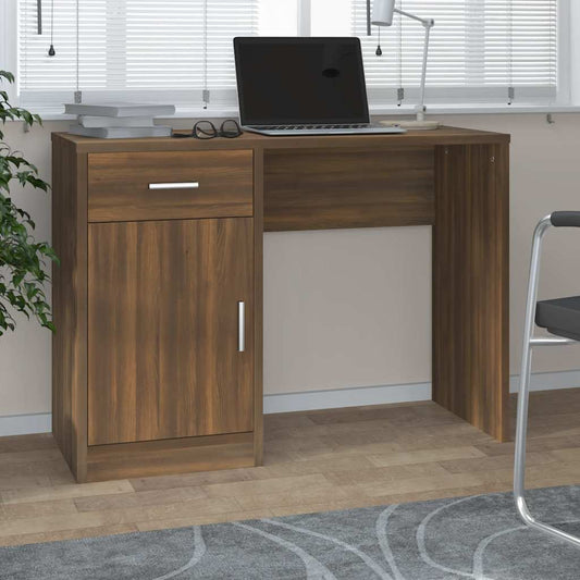 Desk | Brown Oak | Engineered Wood | Medium | Desk | Rectangular
