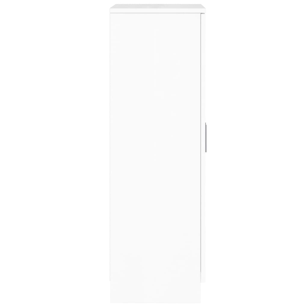 Shoe Cabinet High Gloss White 55x35x108 cm Engineered Wood