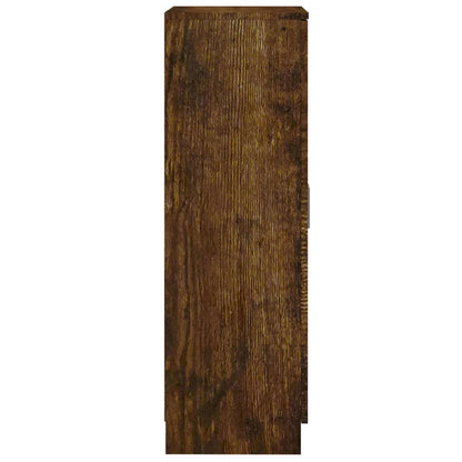 Shoe Cabinet Smoked Oak 55x35x108 cm Engineered Wood