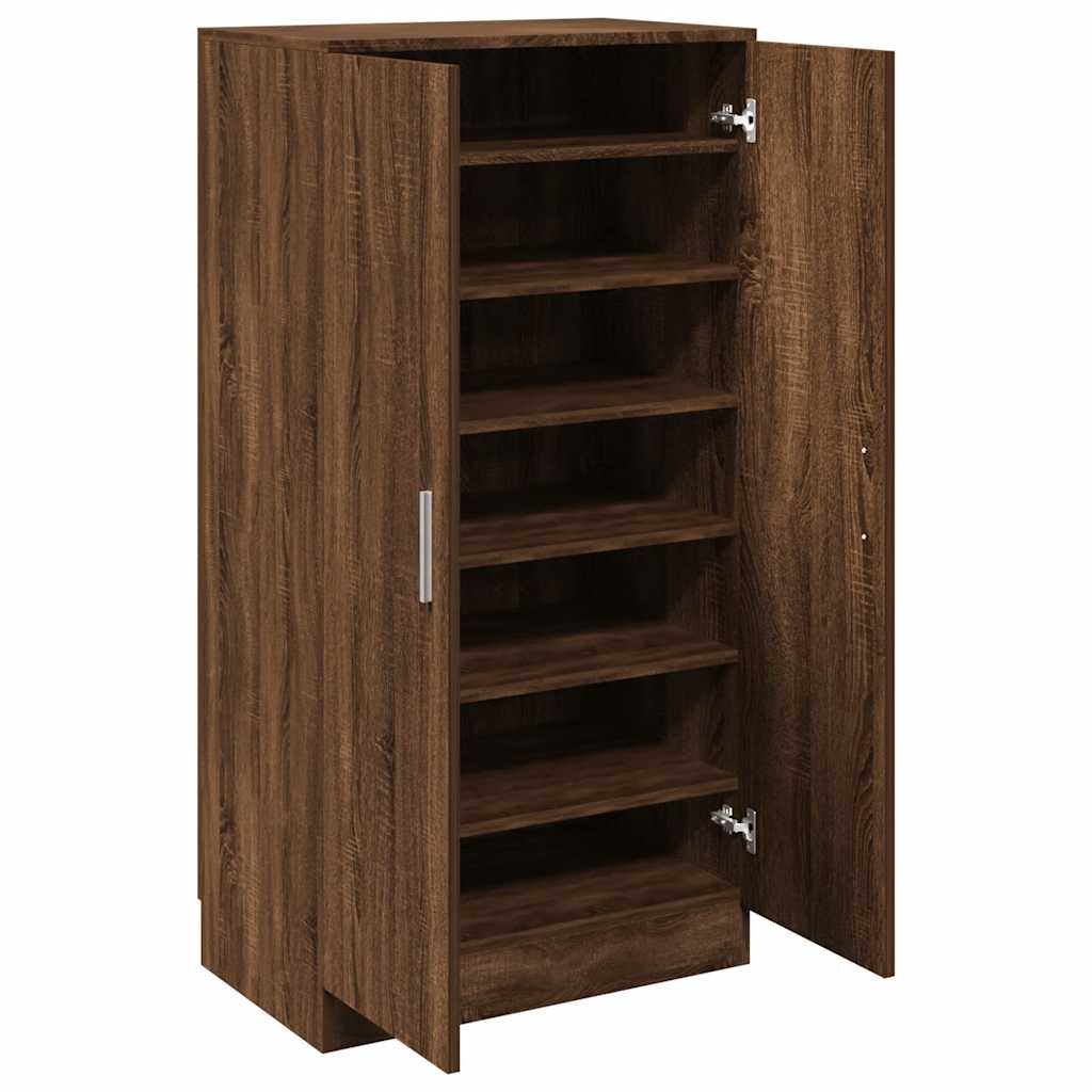 Shoe Cabinet Brown Oak 55x35x108 cm Engineered Wood