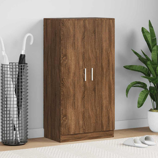 Shoe Cabinet Brown Oak 55x35x108 cm Engineered Wood