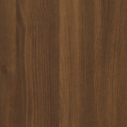 Drawer Cabinet with Castors Brown Oak Engineered Wood