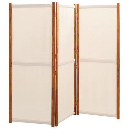 3-Panel Room Divider Cream White 210x180 cm