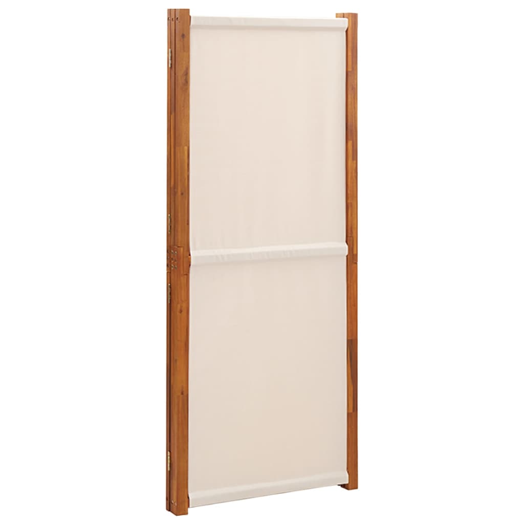 3-Panel Room Divider Cream White 210x180 cm