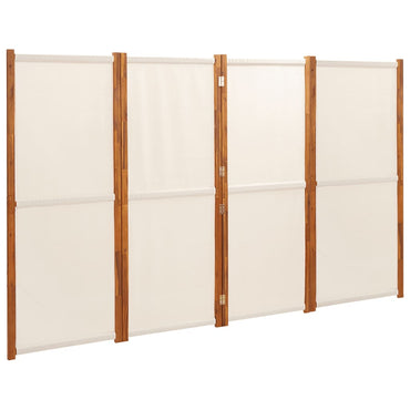 4-Panel Room Divider Cream White 280x180 cm