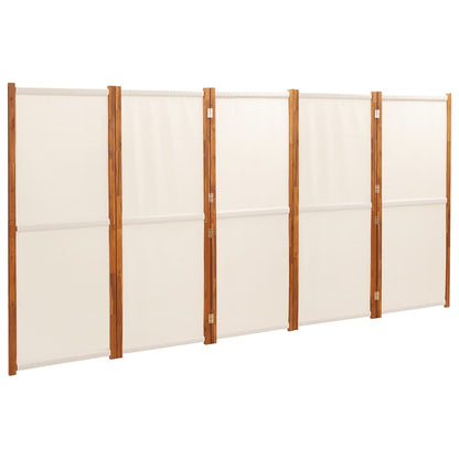 5-Panel Room Divider Cream White 350x180 cm