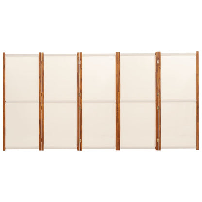 5-Panel Room Divider Cream White 350x180 cm