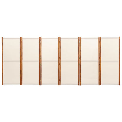 6-Panel Room Divider Cream White 420x180 cm