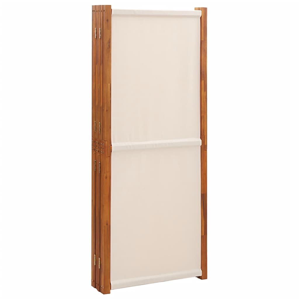 6-Panel Room Divider Cream White 420x180 cm