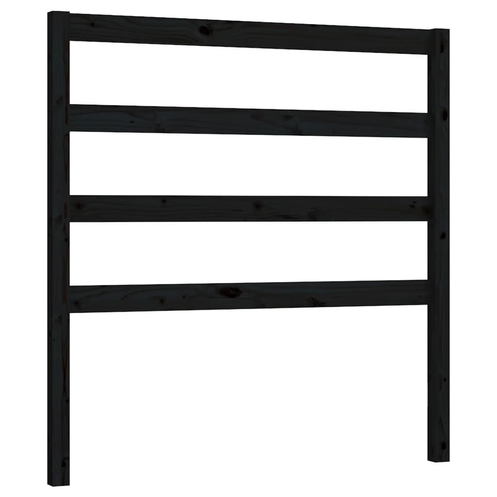 Bed Headboard | Black | Solid Pine Wood | 81 x 4 x 100 cm | Nice Design