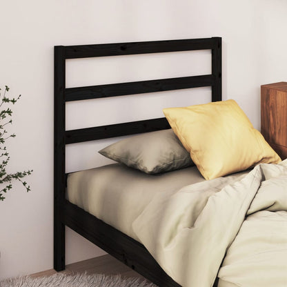 Bed Headboard | Black | Solid Pine Wood | 81 x 4 x 100 cm | Nice Design