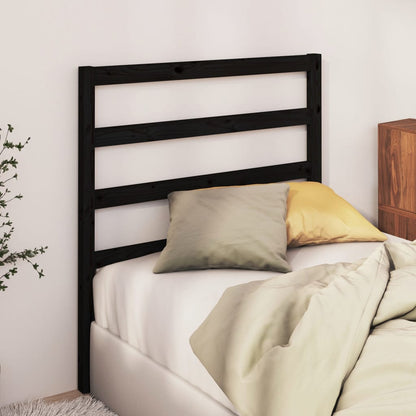 Bed Headboard | Black | Solid pine wood | Suitable for double bed