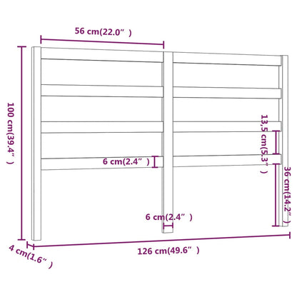 Bed Headboard | Grey | Solid pine wood | Attractive Design | Rectangular