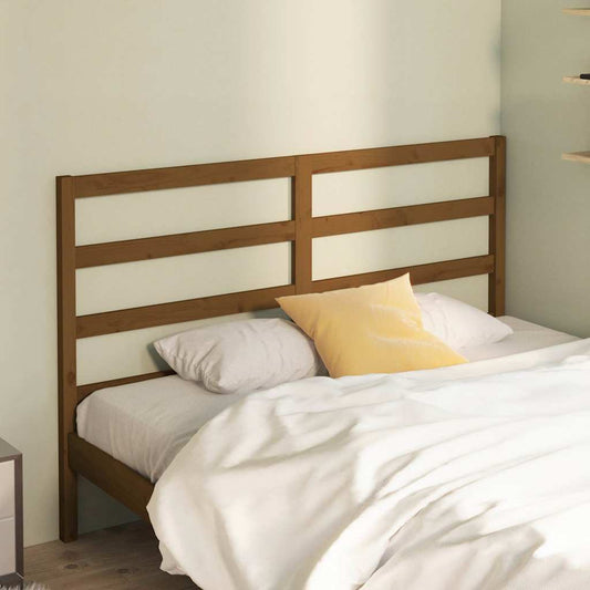 Bed Headboard | Honey Brown | Solid Pine Wood | 146 x 4 x 100 cm