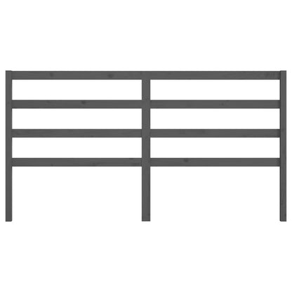 Bed Headboard Grey 206x4x100 cm Solid Wood Pine