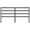 Bed Headboard Grey 206x4x100 cm Solid Wood Pine