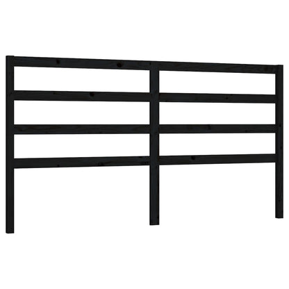 Bed Headboard | Black | Solid Pinewood | 206 x 4 x 100 cm | Durable