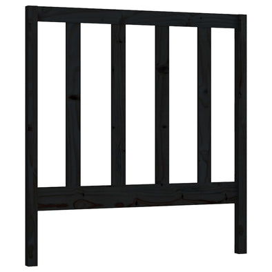 Bed Headboard Black 81x4x100 cm Solid Wood Pine