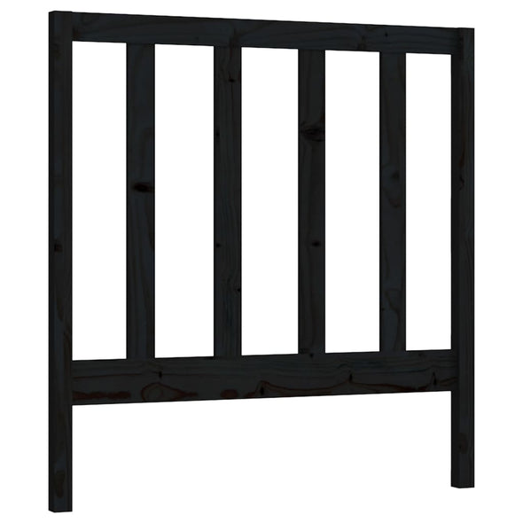 Bed Headboard Black 81x4x100 cm Solid Wood Pine