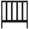 Bed Headboard Black 81x4x100 cm Solid Wood Pine