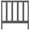 Bed Headboard Grey 96x4x100 cm Solid Wood Pine