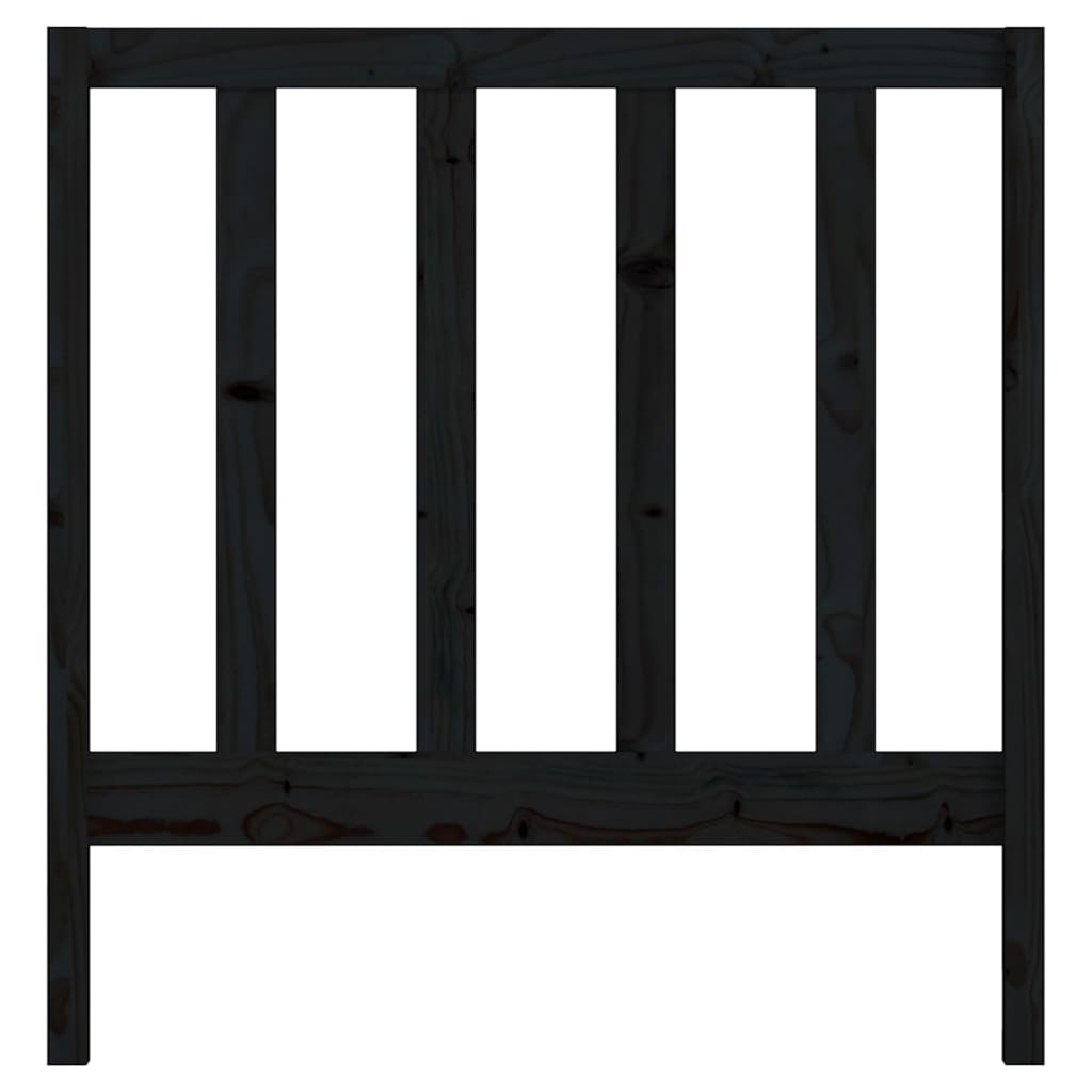 Bed Headboard | Black | Solid Pine Wood | Standard | Durable
