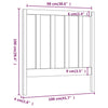 Bed Headboard Grey 106x4x100 cm Solid Wood Pine