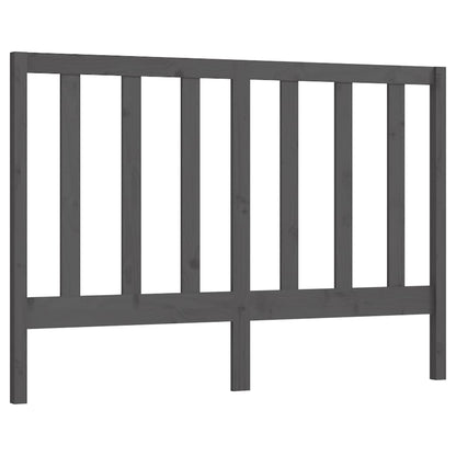 Bed Headboard Grey 126x4x100 cm Solid Wood Pine