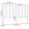 Bed Headboard White 146x4x100 cm Solid Wood Pine