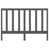 Bed Headboard Grey 156x4x100 cm Solid Wood Pine