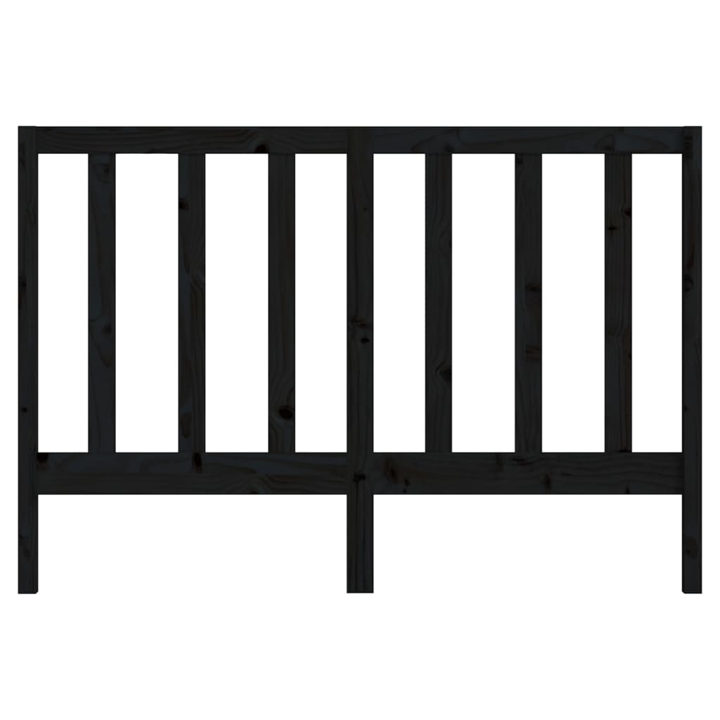 Bed Headboard | Black | Solid Pine Wood | Medium |  Hardwood