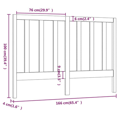 Bed Headboard | Grey | Solid pine wood | 166x4x100 cm | Great Design