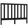 Bed Headboard Black 166x4x100 cm Solid Wood Pine