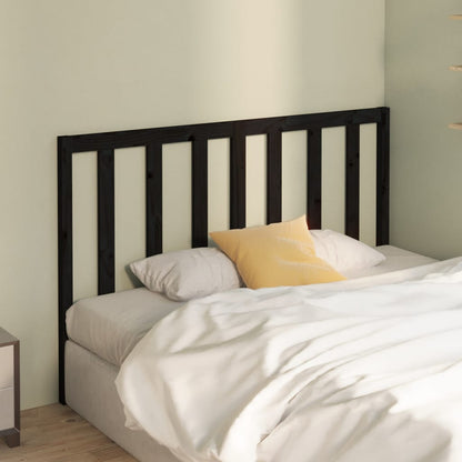 Bed Headboard | Black | Solid Pine Wood | Standard Double