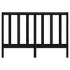 Bed Headboard Black 166x4x100 cm Solid Wood Pine