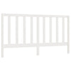 Bed Headboard White 206x4x100 cm Solid Wood Pine
