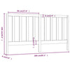 Bed Headboard White 206x4x100 cm Solid Wood Pine