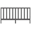 Bed Headboard Grey 206x4x100 cm Solid Wood Pine