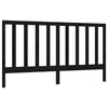 Bed Headboard Black 206x4x100 cm Solid Wood Pine