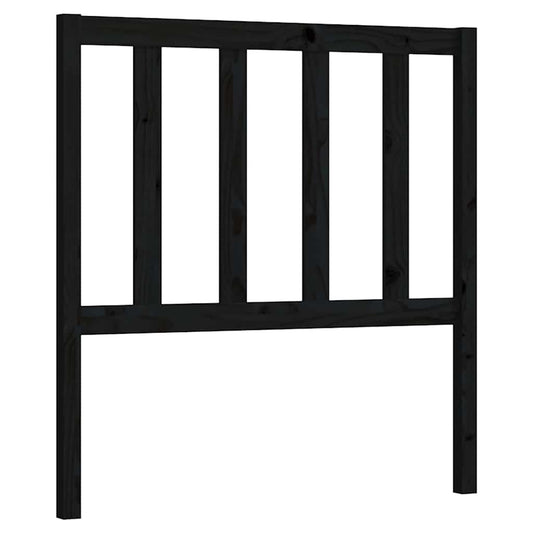 Bed Headboard | Black | Solid Pine Wood | 81 x 4 x 100 cm