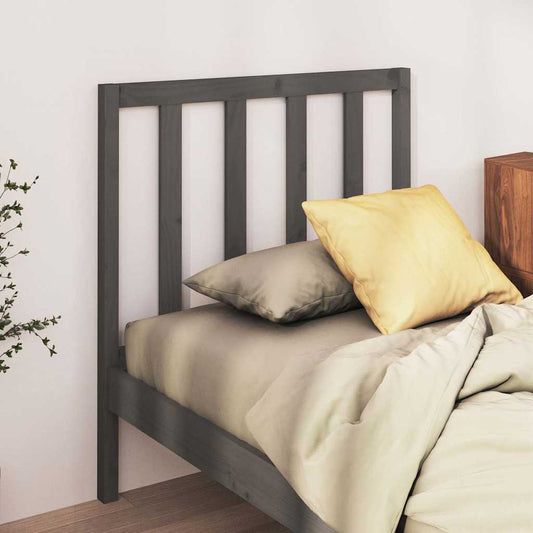 Bed Headboard | Grey | Solid pine wood | 96 x 4 x 100 cm | Bed Headboard