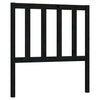Bed Headboard Black 106x4x100 cm Solid Wood Pine