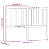 Bed Headboard White 146x4x100 cm Solid Wood Pine