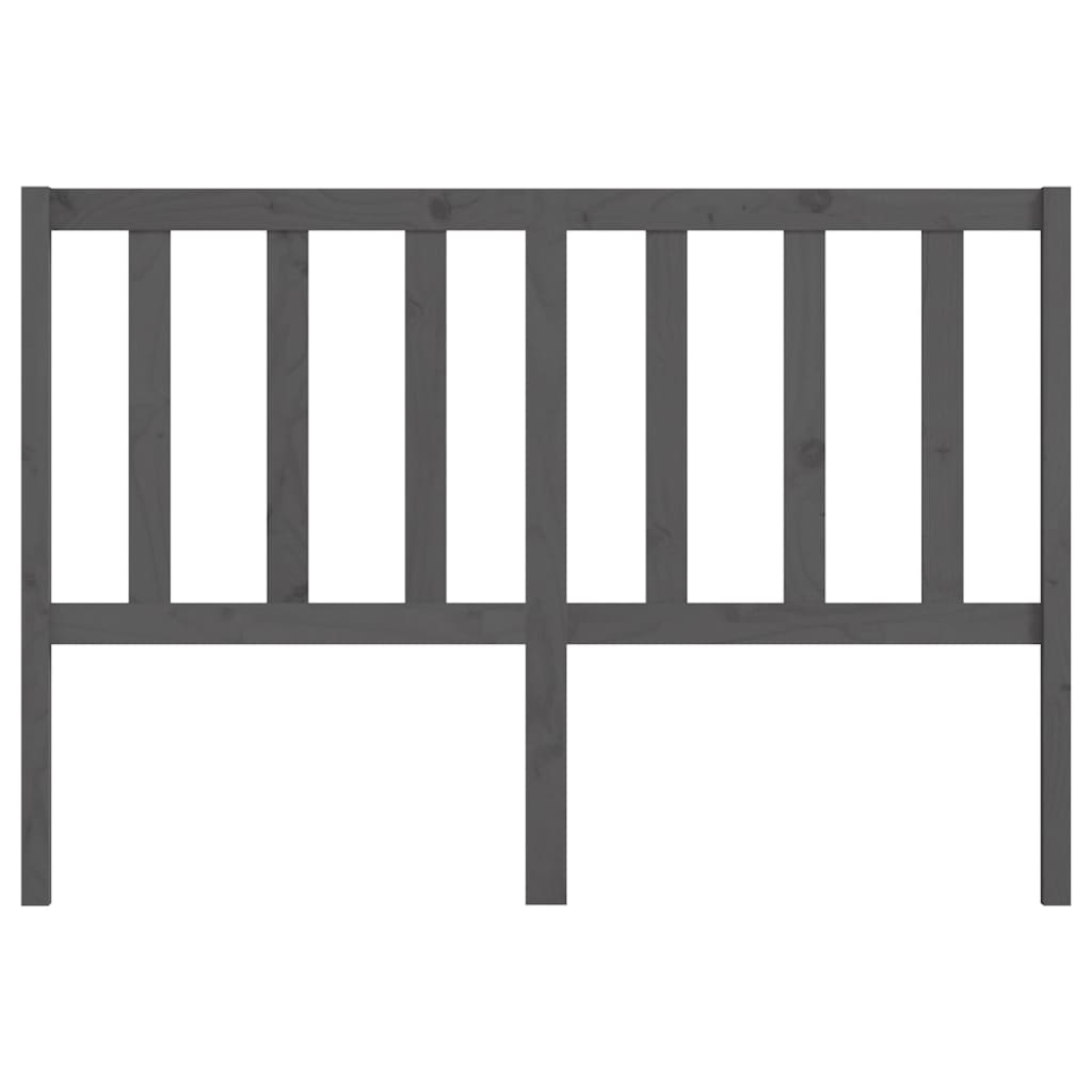 Bed Headboard Grey 146x4x100 cm Solid Wood Pine