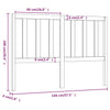 Bed Headboard Black 146x4x100 cm Solid Wood Pine