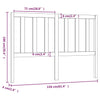 Bed Headboard White 156x4x100 cm Solid Wood Pine