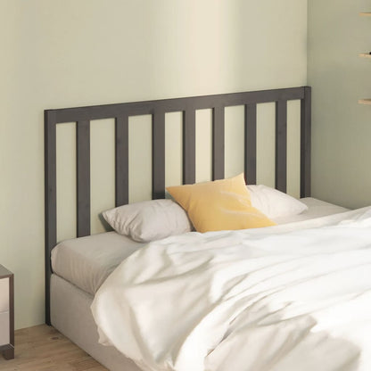 Bed Headboard Grey 156x4x100 cm Solid Wood Pine