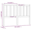 Bed Headboard White 166x4x100 cm Solid Wood Pine