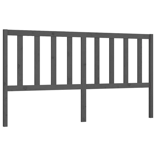 Bed Headboard | Grey | Solid pine wood | 186 x 4 x 100 cm