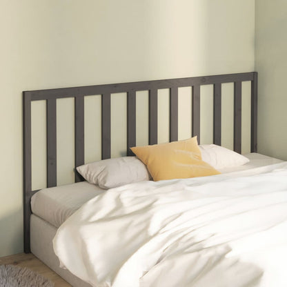 Bed Headboard Grey 186x4x100 cm Solid Wood Pine